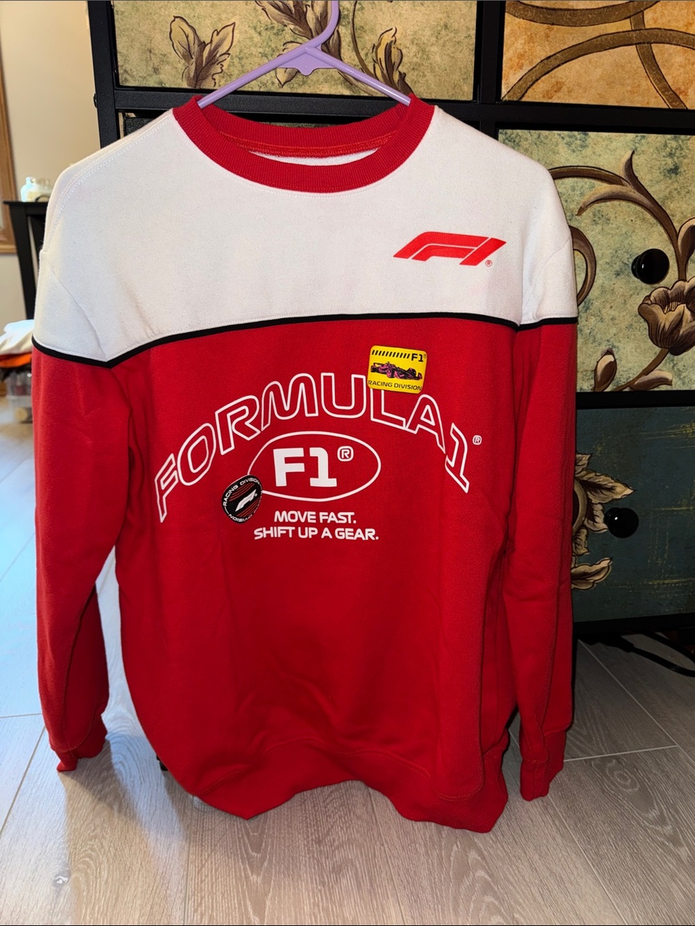 Hybrid Apparel Red & White Crewneck Sweatshirt